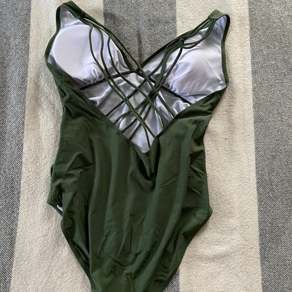 Olive Green Maternity Swimsuit - Large - Picture 5 of 6